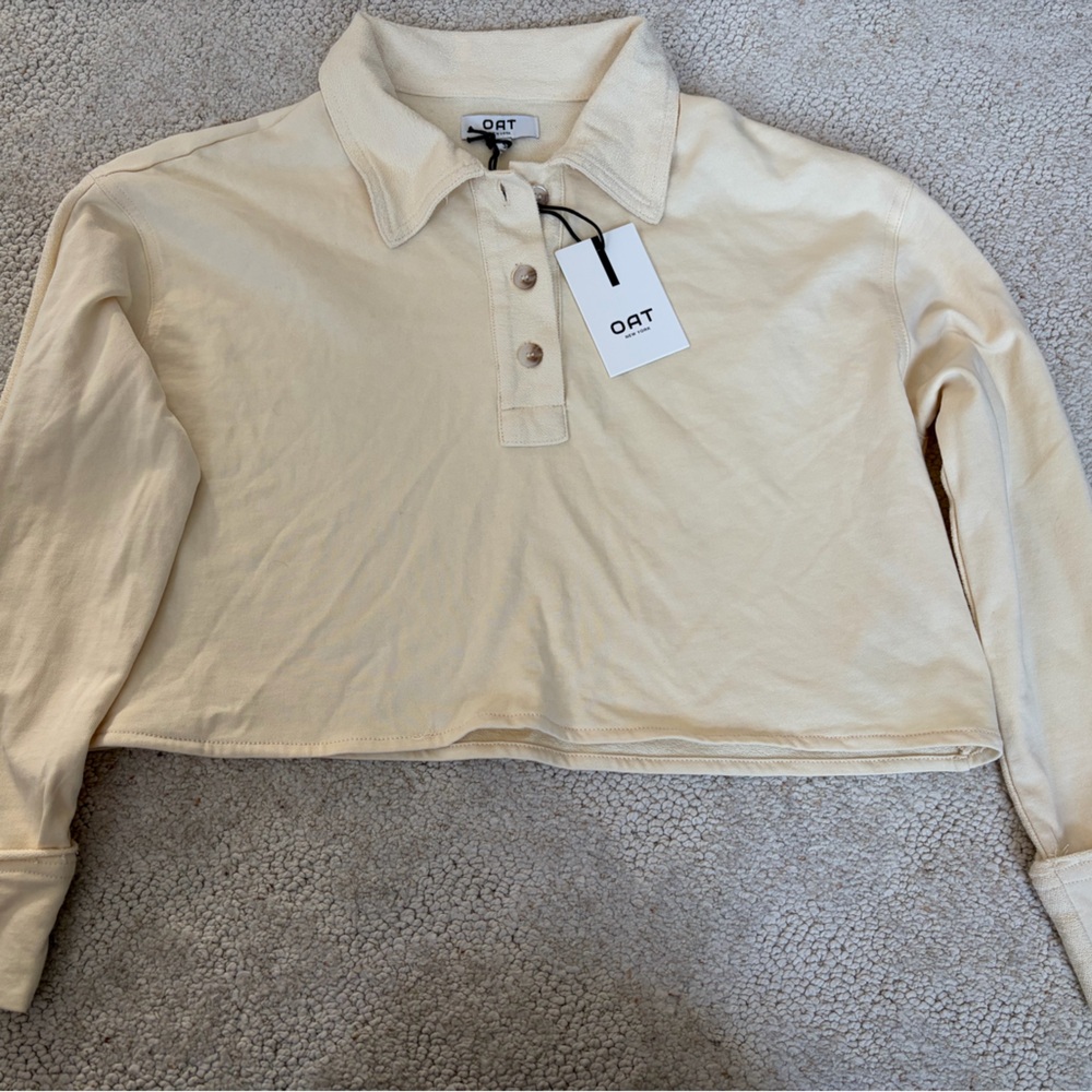 Oat New York Cream Crop Top Sz S